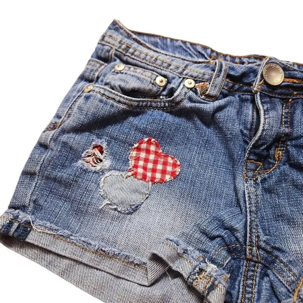 Justice heart star denim shorts 8